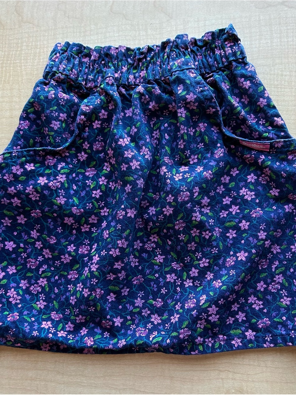 VTG OshKosh B'gosh Girls Floral Pocket Skirt Size 6 Made in USA Cottagecore